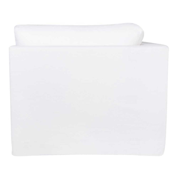 Birkshire Slip Cover Corner Seat Chair - White Linen - - Eleganté