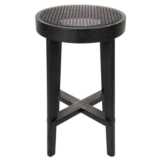 Cape Byron Rattan Kitchen Stool - Black - - Eleganté