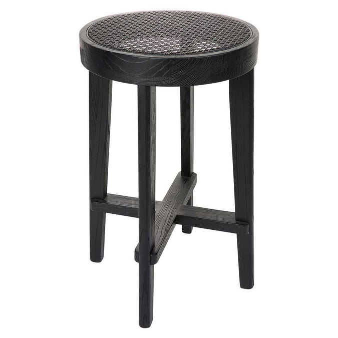 Cape Byron Rattan Kitchen Stool - Black - - Eleganté