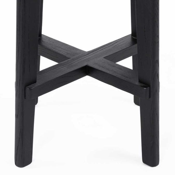 Cape Byron Rattan Kitchen Stool - Black - - Eleganté