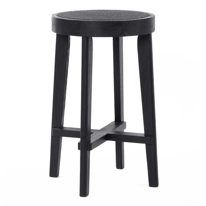 Cape Byron Rattan Kitchen Stool - Black - - Eleganté