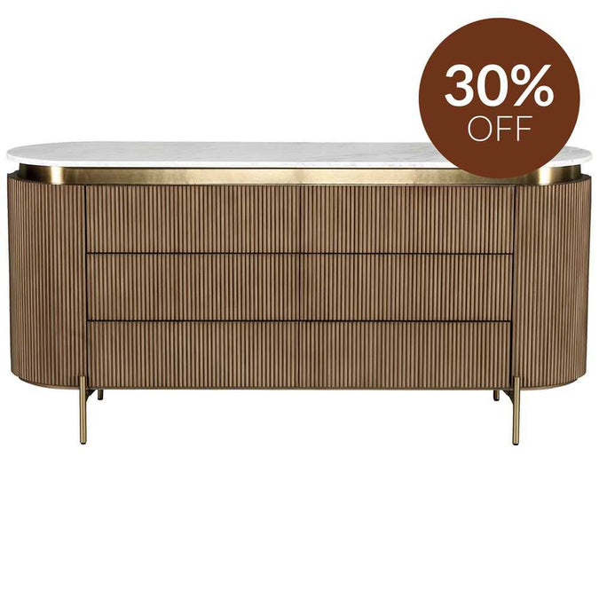 Demarco 6 Drawer Chest - Antique Gold