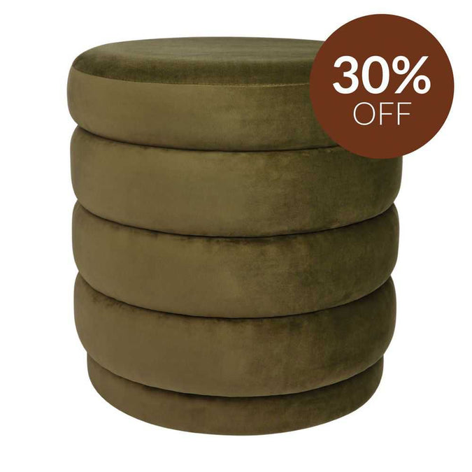 Demi Stool - Olive Velvet