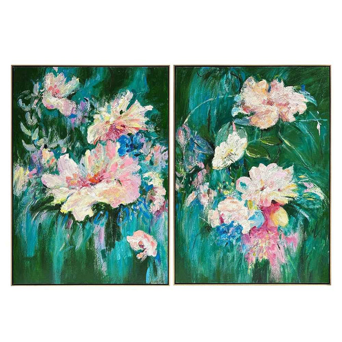 Blooming Set of Two Oil On Canvas Painting - - Eleganté