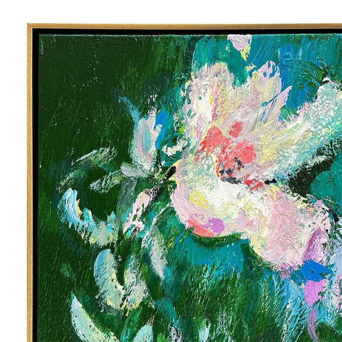 Blooming Set of Two Oil On Canvas Painting - - Eleganté