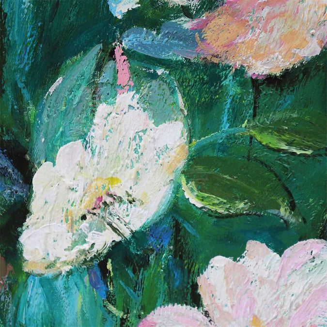 Blooming Set of Two Oil On Canvas Painting - - Eleganté
