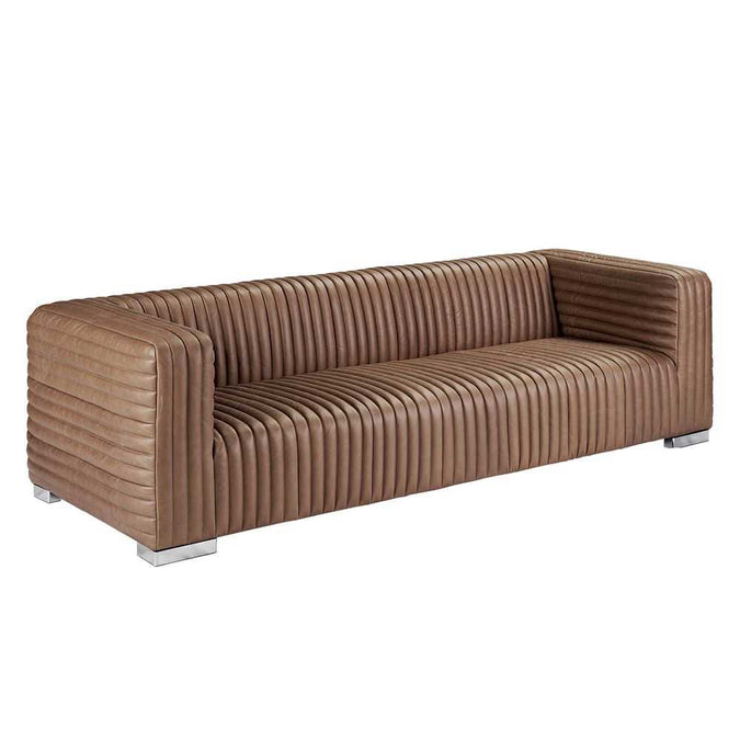 Granger 3 Seater Sofa - Dark Brown Leather - - Eleganté