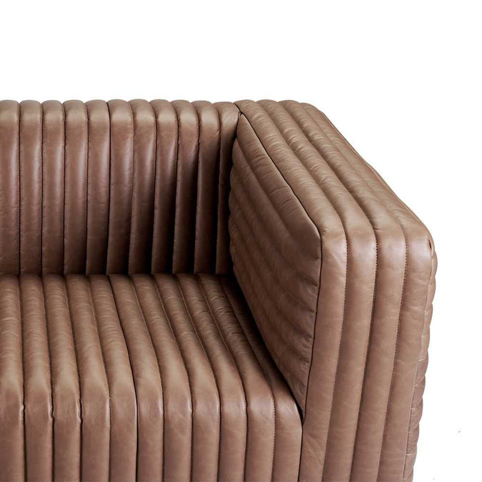 Granger 3 Seater Sofa - Dark Brown Leather - - Eleganté