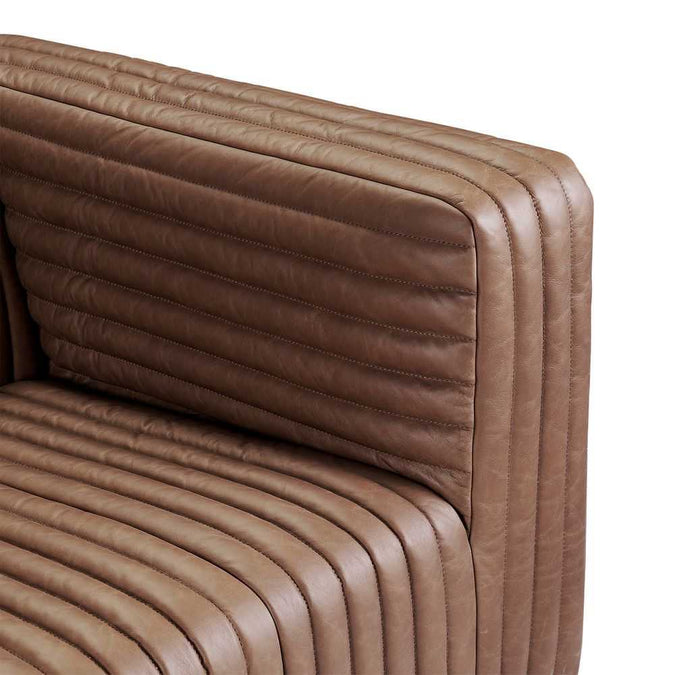 Granger 3 Seater Sofa - Dark Brown Leather - - Eleganté