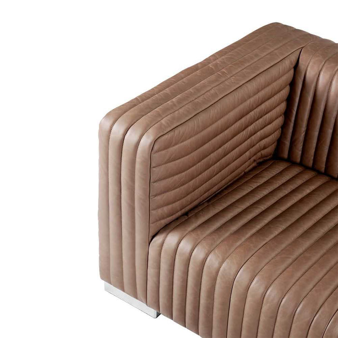 Granger 3 Seater Sofa - Dark Brown Leather - - Eleganté