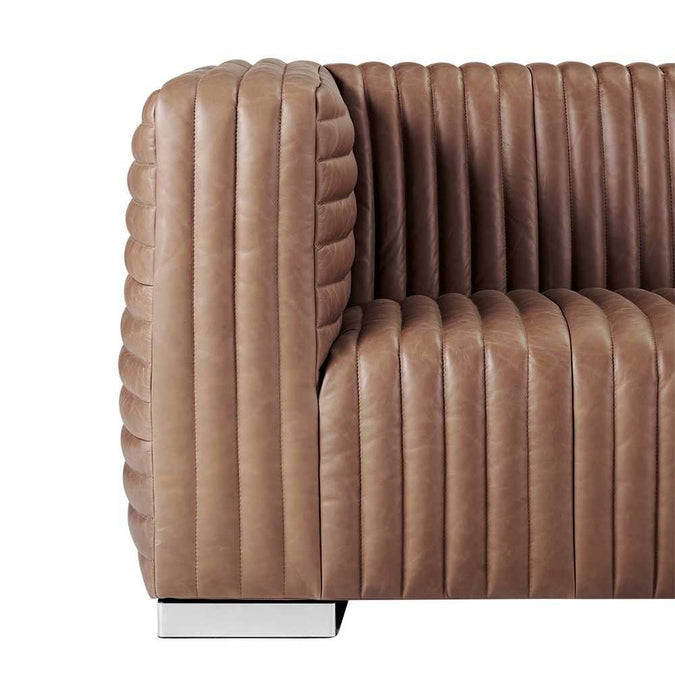 Granger 3 Seater Sofa - Dark Brown Leather - - Eleganté
