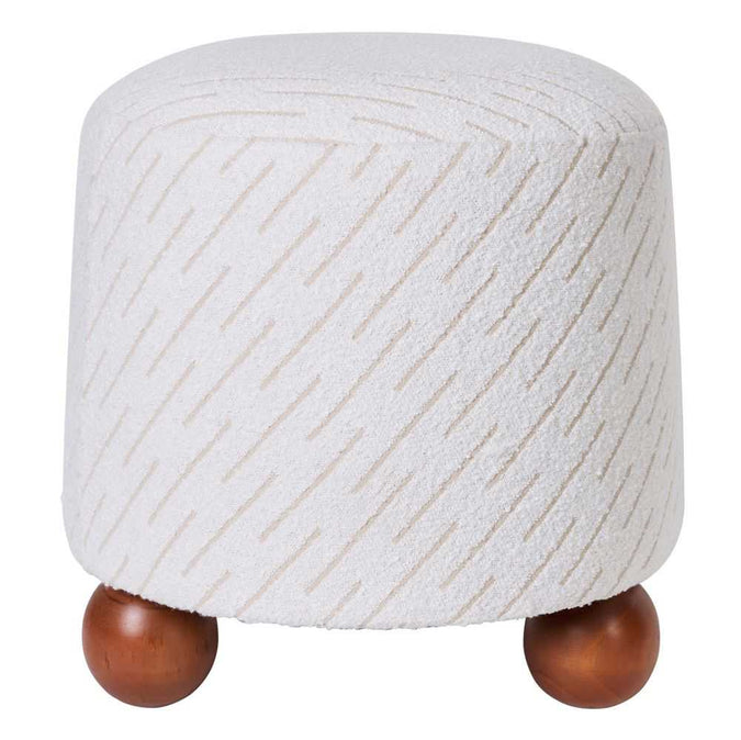 Orta Stool - White Jacquard - - Eleganté