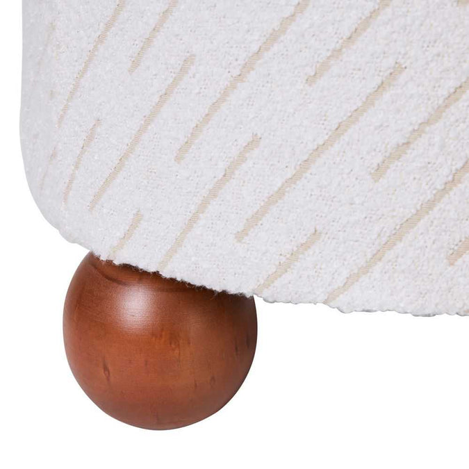 Orta Stool - White Jacquard - - Eleganté