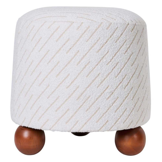 Orta Stool - White Jacquard - - Eleganté