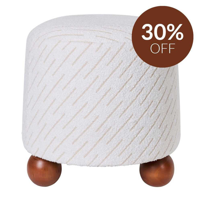 Orta Stool - White Jacquard - - Eleganté
