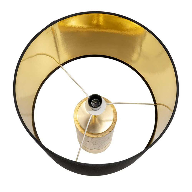 Paola Travertine Table Lamp - Black Shade - - Eleganté