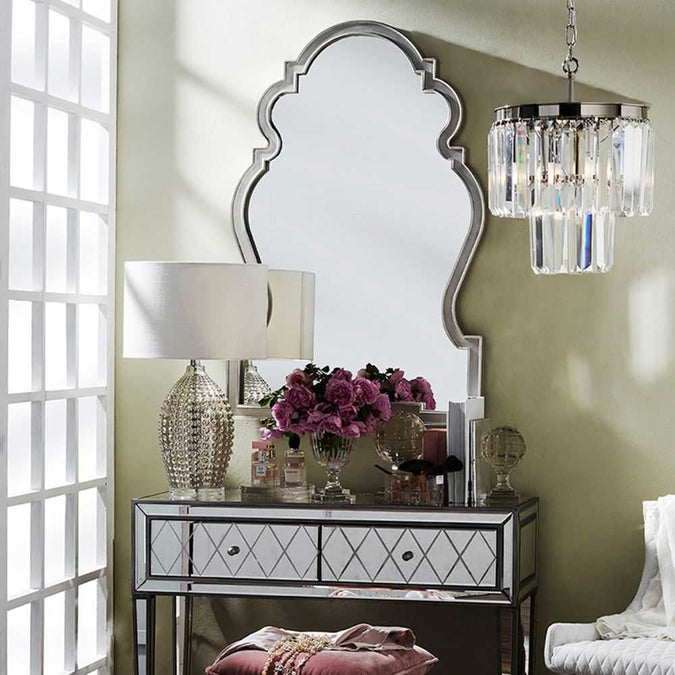 Paloma Wall Mirror - Antique Silver - - Eleganté