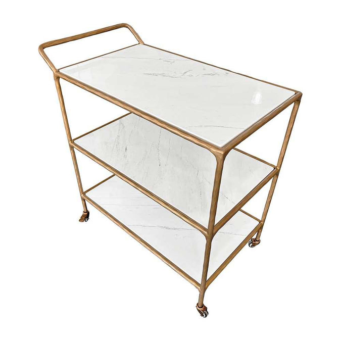 Heston Marble Bar Cart - - Eleganté