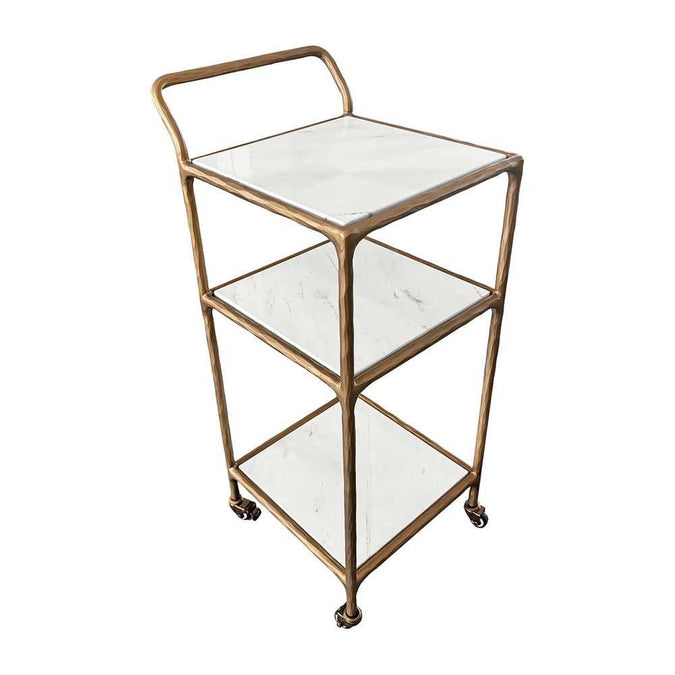 Heston Marble Square Bar Cart - - Eleganté