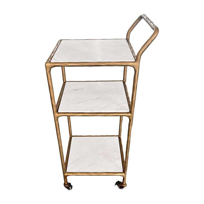 Heston Marble Square Bar Cart - - Eleganté