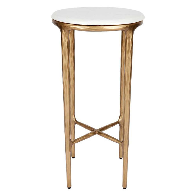 Heston Marble Petite Side Table - Brass - - Eleganté