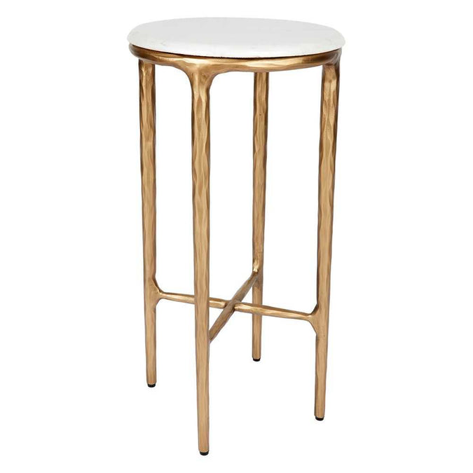 Heston Marble Petite Side Table - Brass - - Eleganté