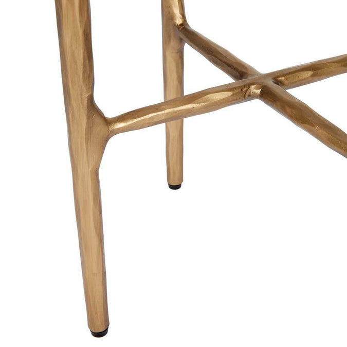 Heston Marble Petite Side Table - Brass - - Eleganté