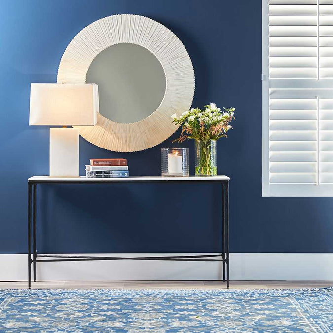 Heston Marble Console Table - Medium Black - - Eleganté