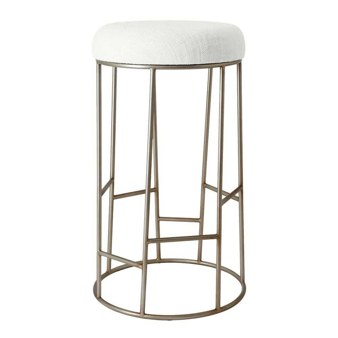 Aiden Gold Steel Bar Stool - Natural Linen