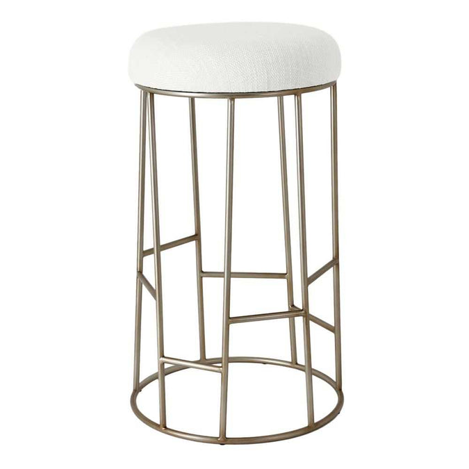 Aiden Gold Steel Bar Stool - Natural Linen