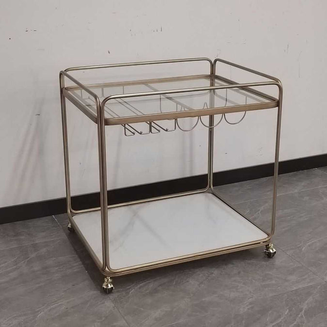 Wentworth Rectangle Bar Cart - Antique Gold - OUTLET NSW