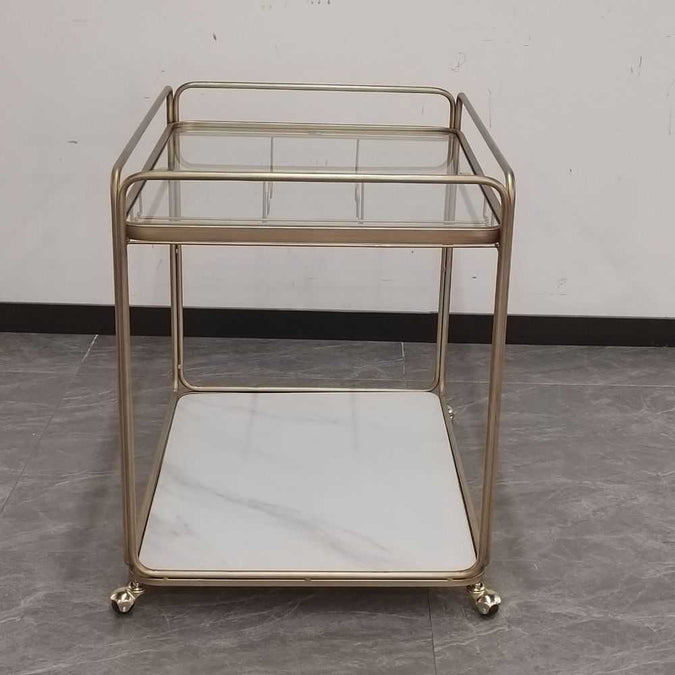 Wentworth Rectangle Bar Cart - Antique Gold - OUTLET NSW