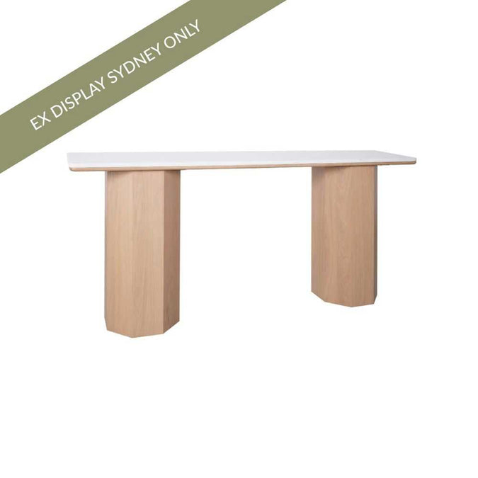 Barlow Marble Console Table - Oak - OUTLET NSW