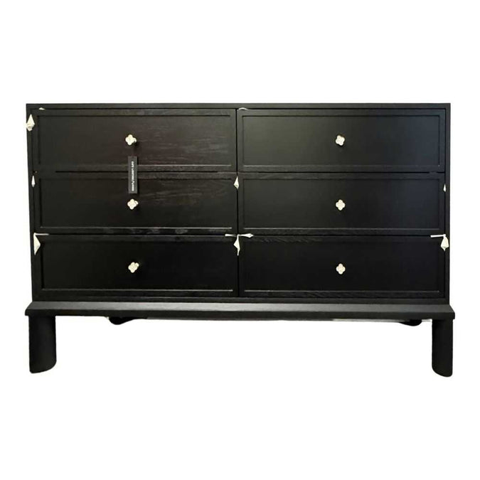 Jill 6 Drawer Chest - Black - OUTLET NSW