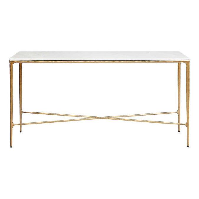 Heston Marble Console Table - Medium Brass - - Eleganté