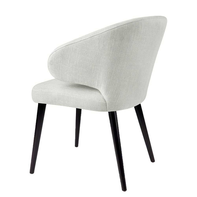 Harlow Black Dining Chair - Natural Linen - - Eleganté
