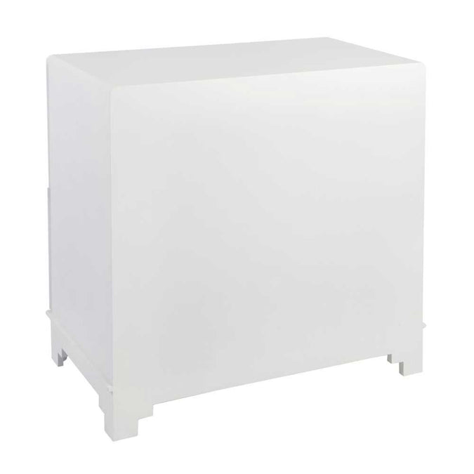 Greek Key Bedside Table - White - - Eleganté