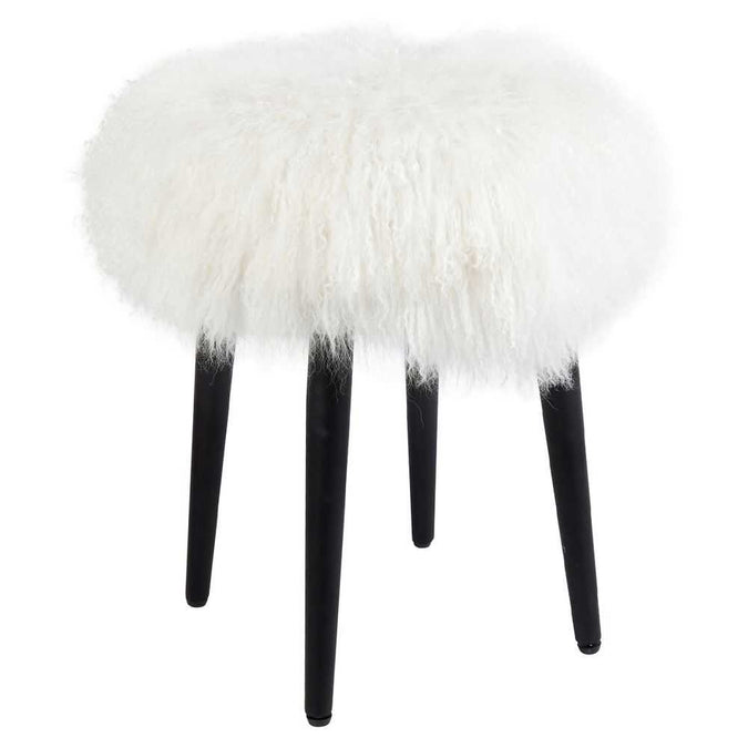 Fur Upholstery Swatch - White - - Eleganté