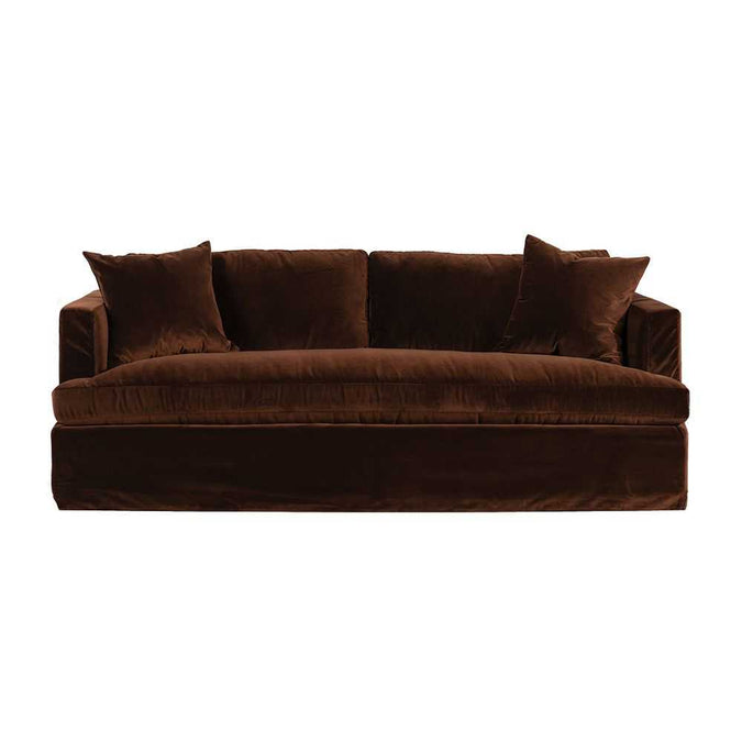 Birkshire 3 Seater Slip Cover Sofa - Dark Chocolate Velvet