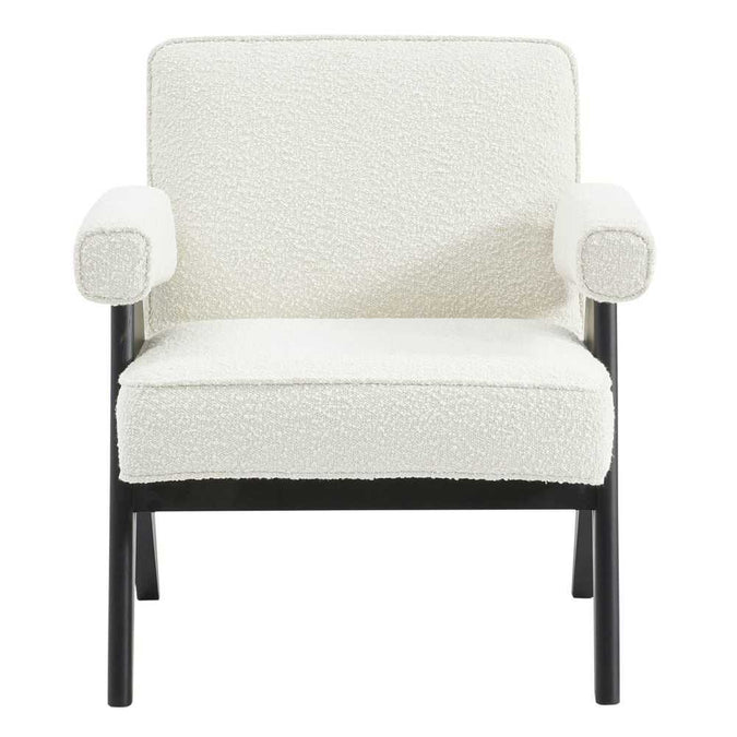 Ambrose Arm Chair - White Boucle - - Eleganté