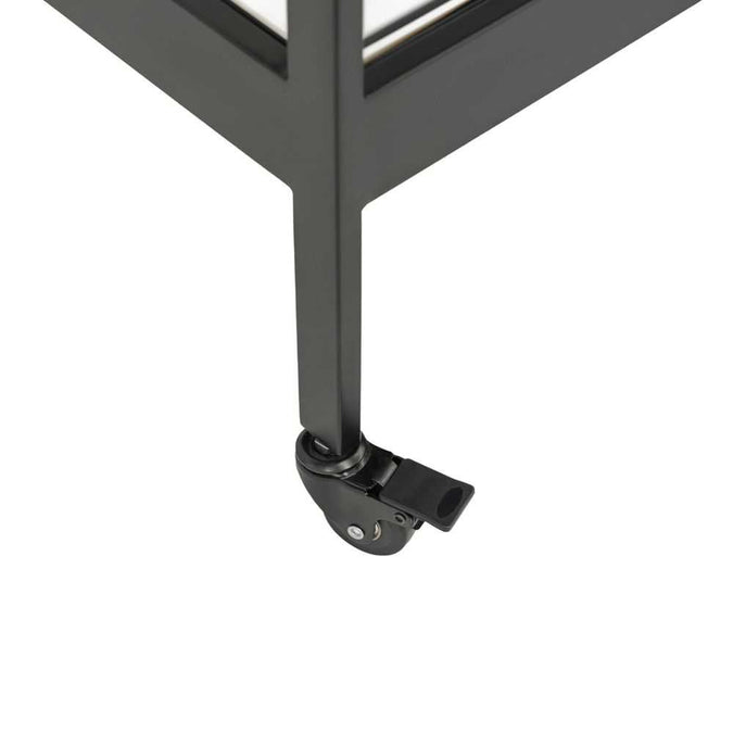 Fenton Mirrored Bar Cart - Black - - Eleganté