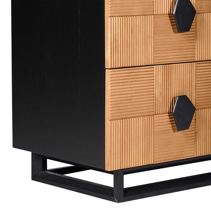 Alton 3 Drawer Chest - Natural and Black