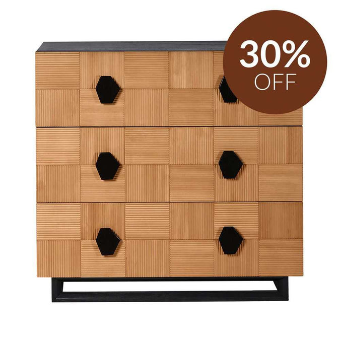 Alton 3 Drawer Chest - Natural and Black