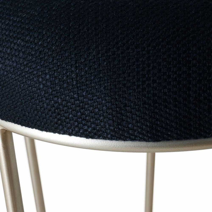 Aiden Gold Steel Bar Stool - Black Linen