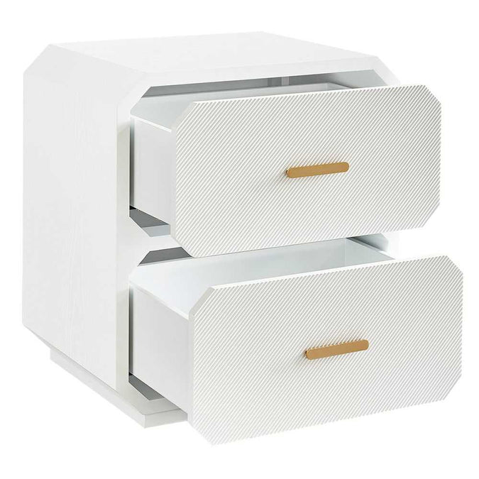 Anderson 2 Drawer Bedside Table - White