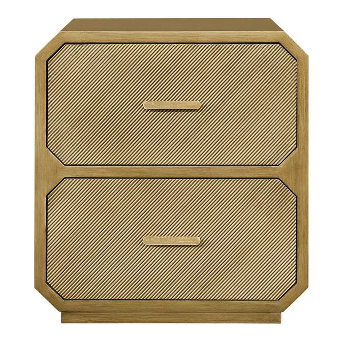 Anderson 2 Drawer Bedside Table - Antique Gold