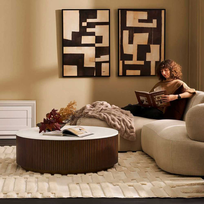 Mason Round Coffee Table - Large Walnut