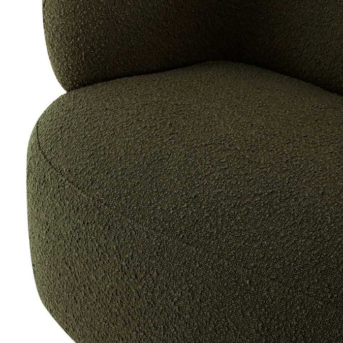 Greenwich 3 Seater Sofa - Green Boucle - - Eleganté