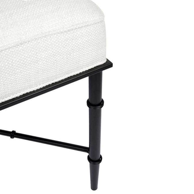 Hacienda Black Iron Stool - Natural Linen - - Eleganté