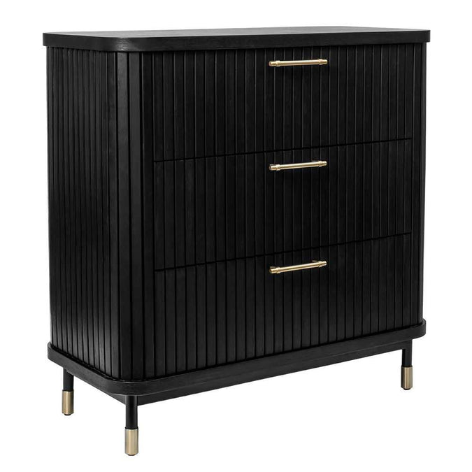 Sophia 3 Drawer Chest - Black - - Eleganté